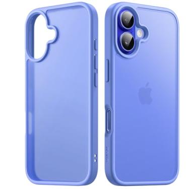 Imagem de JETech Capa Matte para iPhone 16 6,1 Polegadas, Case Proteção Contra Quedas de Nível Militar à Prova de Choque, Capinha Traseira Translúcida Fosca, Anti-Impressão Digital (Costas Ultramarino)