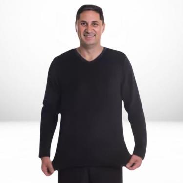 Imagem de Pijama Quentinho de inverno Masculino Soft/Fleece - Super Estilo, Pret