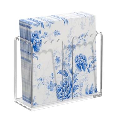 Imagem de Suporte de guardanapo para mesa, organizador de toalha de papel de mão descartável de acrílico recortado vertical para cozinha, suporte de toalha de hóspede de acrílico transparente bandeja de lucite