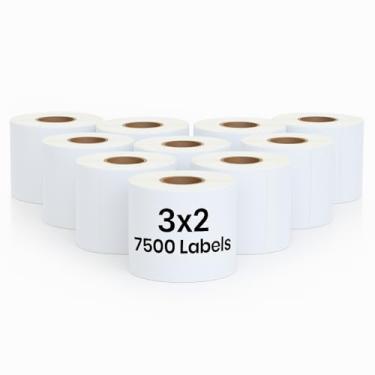 Imagem de Etiquetas térmicas diretas EpicRise 7,6 x 5 cm, código de barras de envio de adesivo forte, resistente a arranhões, livre de BPA, compatível com impressoras Zebra, Rollo, DYMO (10 rolos, 7.500