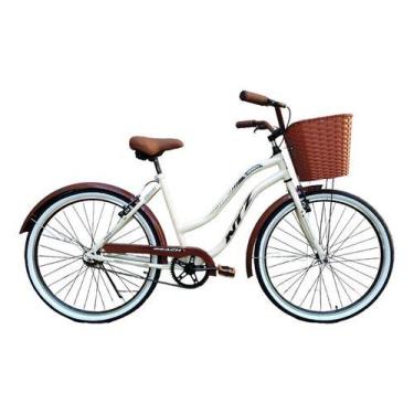 Imagem de Bicicleta Ntz Aro26 Beach Retrô Ipoã 1v Com Cesta Paralama, Bege