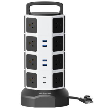 Imagem de Protetor de sobretensão Power Strip Tower JACKYLED 16 AC 6 USB