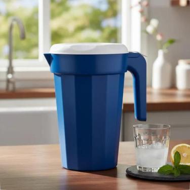 Imagem de Kit 10 Jarras Plásticas 2L Com Tampa Branca Para Água e Suco - GP Plás