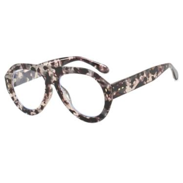 Imagem de Óculos de sol vintage femininos para homens, óculos de sol de grife de luxo, armação punk anti-luz azul (mármore transparente)