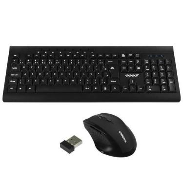 Imagem de Kit Teclado Sem Fio Satellite AK-726G Portugues + Mouse 1.600 Dpi - Pr