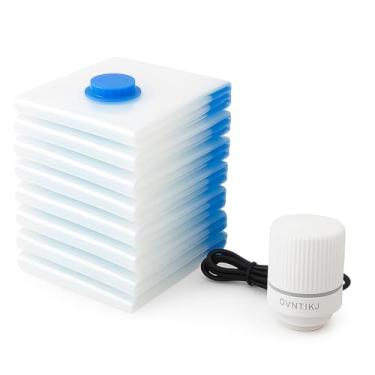 Imagem de Sacos de armazenamento a vácuo para roupas e viagens, sacos de compressão herméticos com bomba, à prova de umidade e resistente a odores, economia de espaço portátil para embalar e organizar (elétrico