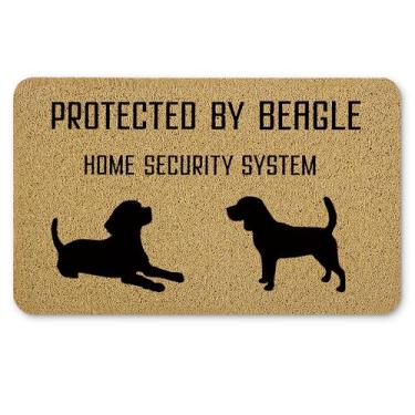 Imagem de Qnhij Tapetes de boas-vindas Beagle Gifts para porta da frente, tapete de porta engraçado para cães, protegido por Beagle, capacho engraçado para varanda externa, entrada interna, tapete de banho para