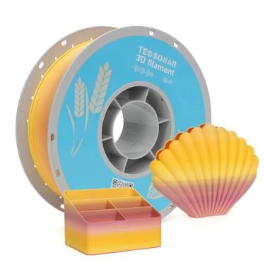 Imagem de TECSONAR Filamento de impressora 3D Matte Rainbow PLA, carretel de 1 kg (1 kg) PLA de 1,75 mm, material de impressão 3D de mudança rápida de cor, PLA multicolorido, filamento gradiente para a maioria