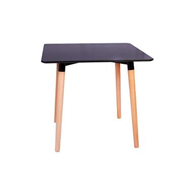 Imagem de Mesa Jantar Eiffel 80x80 Base Madeira - Preta