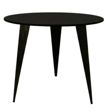 Imagem de Mesa De Jantar Eva 75cm Altura Tampos de 70,80,90cm Redonda Mdf Tripé Industrial Branco Preto Madeirado Jt Home (PRETO, TAMPO DE 70CM)