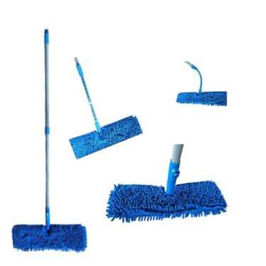 Imagem de Esfregão com Cabo Extensível, Vermelho e Cinza, Microfibra e Aço Inox, Manual, Base 41x13cm, Alcance até 175cm para Todos os Tipos de Pisos