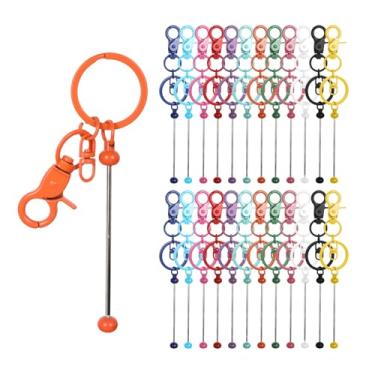 Imagem de 24 peças de chaveiros com contas, kit de 12 chaveiros coloridos, itens com miçangas, chaveiros a granel para projetos de bricolage, artesanato, artesanato, presentes de aniversário para o dia das mães