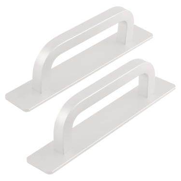 Imagem de funifiti Pacote com 5 puxadores de descascar e colar de 15 cm, branco, sem broca, puxadores de gaveta puxadores deslizantes para porta de armário autoadesivo para uso externo