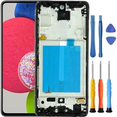 Imagem de Foufinin Tela de substituição para Samsung Galaxy A52 5G para Samsung A52 / A52S 5G com moldura SM-A526U1 A526 A526W A528U1 A528W LCD Touch Digitalizador com ferramentas
