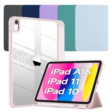 Imagem de Capa para iPad (A16) 11ª Geração 11" 2025 / iPad 10ª Geração 10,9" 2022 – Case Transparente em Acrílico, Suporte Apple Pencil, Auto Wake/Sleep, Capa Magnética (Rosa-claro, Apenas Capa)