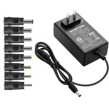 Imagem de Kado Adaptador de alimentação 12V-2A 1,5A 1,25A 1A Cabo de alimentação CA 5,5 x 2,1 mm com 8 pontas, feito para monitor cetro, alto-falante e monitor Echo Smart, webcam, roteador, laptop, projetor