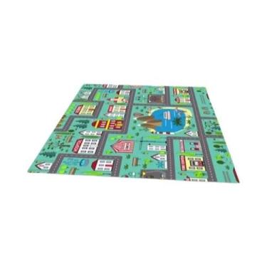 Imagem de Cidade estrada jogar tapete macio antiderrapante crianças área retro d