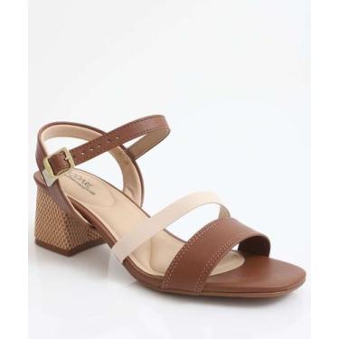 Imagem de Sandália Feminina Salto Grosso Modare Marrom-18261, 38, Marrom