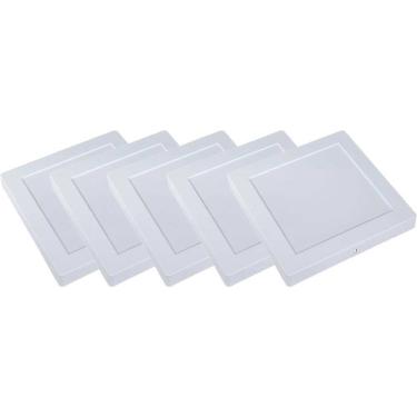 Imagem de Kit 5 Luminária Plafon Led Quadrado Sobrepor 18W 4000K Noll