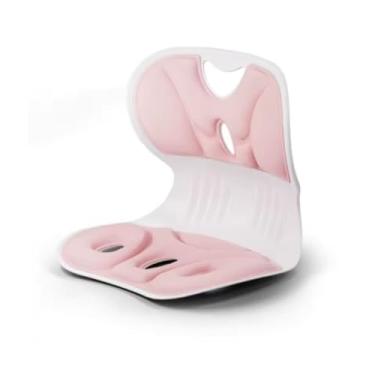 Imagem de Almofada Ergonômica Com Apoio Lombar, Estofada Para Cadeira (Rosa)