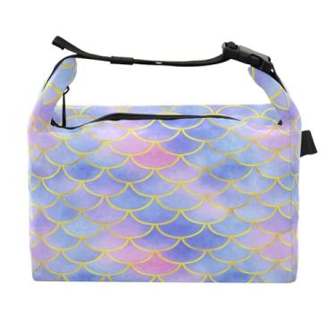 Imagem de STAYTOP Lancheira, linda lancheira colorida com escamas de sereia para mulheres e homens, lancheira isolada reutilizável, à prova de vazamento, linda lancheira com alta capacidade para trabalho
