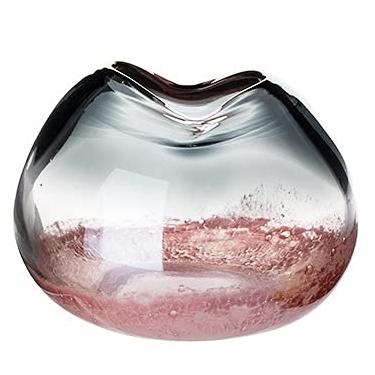 Imagem de YYBOES Vaso de vidro para decoração de vaso de flores, ornamentos de vaso de vidro colorido minimalista moderno criativo sala de estar cor arranjo de flores secas arranjo de flores flores artificiais