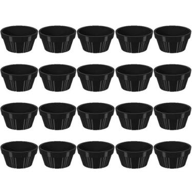 Imagem de Kit 20 Ramekin 30ml Molho Maionese Shoyu Restaurante Preto Ramequim Or