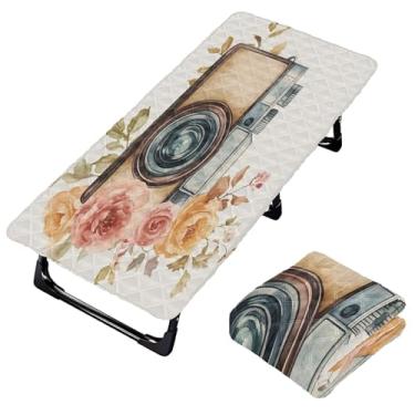 Imagem de Burbuja Lençol de berço de flores vintage em aquarela para crianças, lençol de cochilo acolchoado portátil com faixa elástica para meninas e meninos, lavável na máquina, 63,5 x 127 cm