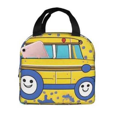 Imagem de SUHNGE Lancheira térmica com estampa de ônibus escolar, lancheira rolltop para mulheres, homens, adultos e adolescentes