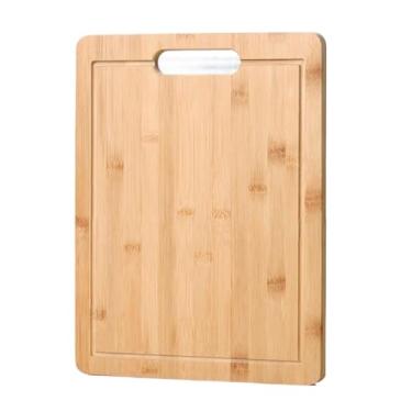 Imagem de Tábua de Corte Grande em Bambu Ecológico com Alça – Multiuso para Carne, Legumes e Frutas, Antibacteriana(TRC8049 35 * 26CM)