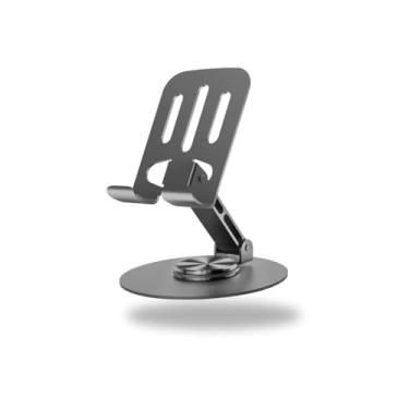 Imagem de Suporte Universal de Metal para Celular, Rotação 360°, Ajustável Multi-Ângulo, Antiderrapante, Dobrável, compatível com iPhone e Smartphones, tablet