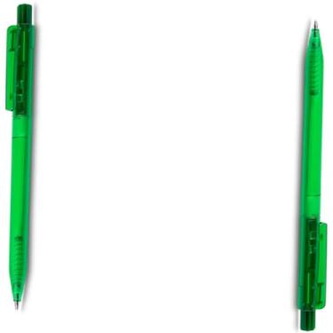 Imagem de Caneta Esferográfica Retrátil, Metal, Escrita Azul, Ponta Média 1.0mm, Corpo Emborrachado com Ponta Touch, Cilíndrico, Ambidestro (Kit 2 verde)