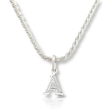 Imagem de Colar Cordão Baiano Prata Maciça 925 C/Pingente Letra (A)