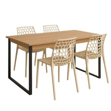 Imagem de Mesa com 4 Cadeiras Gruvyer Estilo Industrial e Conforto para Sua Casa Moderna