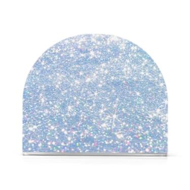 Imagem de Porta-guardanapos de acrílico com glitter pérola, porta-guardanapos em forma de U, moderno para guardanapos de coquetel, pacote com 1 ou 2