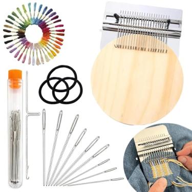 Imagem de idoltimes Kit de remendo de tricô, mini tear de patchmaker para iniciantes, ferramenta de tecelagem tipo Speedweve pequeno