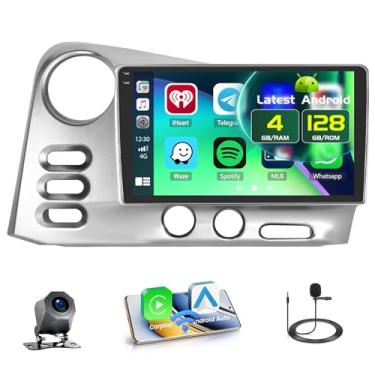 Imagem de Fuluku Estéreo automotivo Android 15 4+128G para Toyota Matrix 2003-2004/Pontiac Vibe 2003-2008 sem fio, Android Auto, tela sensível ao toque embutida de 23 cm, estéreo automotivo com GPS, câmera de
