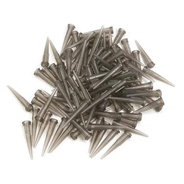 Imagem de Auniwaig Agulhas distribuidoras de líquido de cola de pino cônico de plástico 16 ga, agulha de enchimento cinza, 100 peças