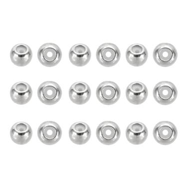 Imagem de Generic 20 peças de contas espaçadoras, contas de fiança de 5 mm de metal soltas anel de tubo amuleto ganchos conectores para fazer joias pulseiras colar, tom de ouro branco