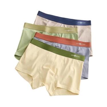 Imagem de Shorts Boxer De Algodão Masculinos 4 Peças, Roupa Íntima Sexy, Cuecas 