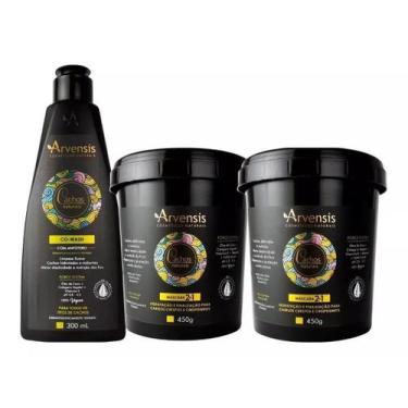 Imagem de Kit Arvensis Cachos Mascara 2X1 450G 2 Unidades + 1 Co-Wash