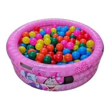 Imagem de Piscina Infantil Inflável 100 Litros Minnie + 50 Bolinhas - Etitoys