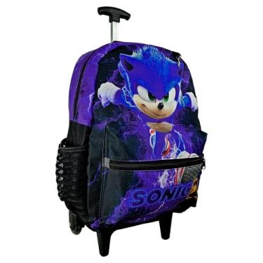 Imagem de Mochila Sonic Carrinho Rodinhas Com alça