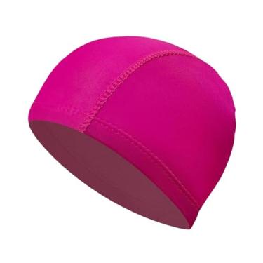 Imagem de Generic Touca de Natação em Tecido, Touca de Banho Portátil, Ajustável para Cabelos Longos e Curtos, Unissex, Respirável, Ideal para Piscina e Férias, Rosa Vermelha