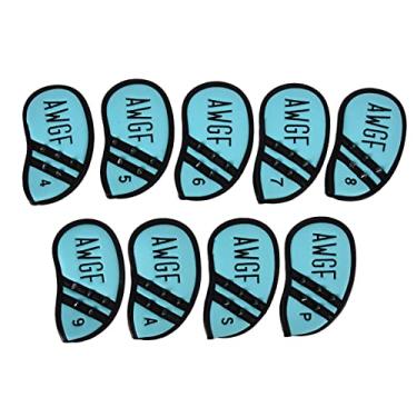 Imagem de Conjunto de capas para cabeça de ferro de golfe, à prova d'água, durável, mangas protetoras macias para cabeças de tacos de golfe, adequadas para todas as marcas, 9 peças de couro