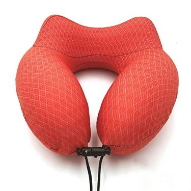 Imagem de Feiyx Almofada de pescoço para viagem, almofada de viagem de espuma de memória pura para dormir com encosto de cabeça, acessórios portáteis de avião (cor: laranja)