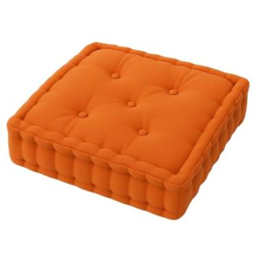 Imagem de Almofada Futon Turca para Banco e Palhetes de Madeira Tecido Oxford 50x50x12 cm(Laranja)