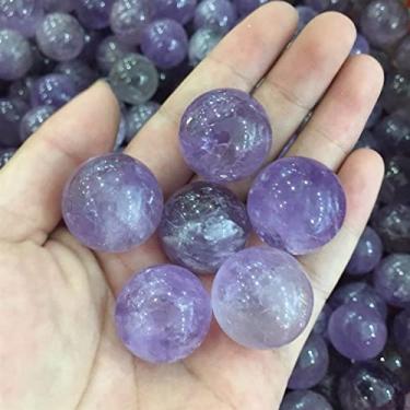 Imagem de 5 peças de pedras preciosas naturais naturais ametista roxa bola de quartzo bola de cristal linda pedra de cristal natural