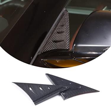 Imagem de Para Supra GR A90 A91 MK5 2018-2022 Acabamento de spoiler triangular lateral do espelho retrovisor, canalizar o ar do carro, reduzir o ruído durante a condução, defletor de vento anti-buffeting (fibra de carbono real, fibra de carbono, estilo B)