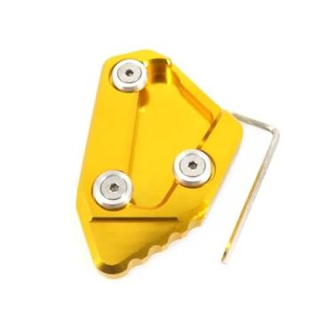 Imagem de Anti-derrapante Para gsxr1000 GSX-R1000 gsxr 1000 gsx r1000 2009-2016 cnc kickstand pé suporte lateral extensão placa de almofada(Ouro)